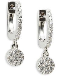 Lafonn - Classic Platinum-plated Sterling Silver & Simulated Diamond Drop Earrings - Lyst