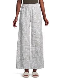 Saks Fifth Avenue Smocked-waist Wide-leg Trousers - Multicolour