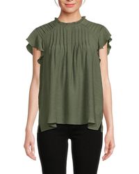 Nanette Lepore - Solid Ruffle Pleated Top - Lyst