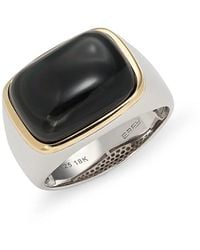 Effy - Sterling, 18K & Obesidian Ring - Lyst