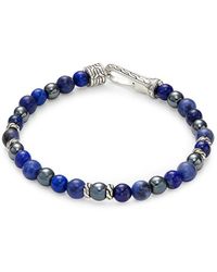 John Hardy - Sterling Silver, Lapis Lazuli, Sodalite & Hematite Beaded Bracelet - Lyst