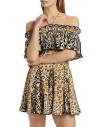 Ronny Kobo - Esmi Leopard Off-The-Shoulder Minidress - Lyst