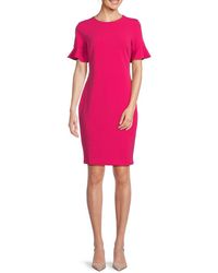 Calvin Klein - Bell Sleeve Sheath Mini Dress - Lyst