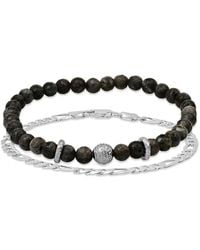 Anthony Jacobs - 2-Piece 14K Goldplated & Agate Beaded Stretch Bracelet Set - Lyst