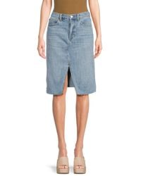 Joe's Jeans - High Rise Midi Denim Skirt - Lyst
