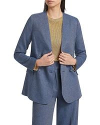 If Only Studio - Linen-Blend Double-Breasted Blazer - Lyst