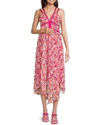 Ba&sh - Dora Floral Asymmetric Midi Dress - Lyst