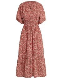 Joe's Jeans - Lindsey Floral Puff-Sleeve Midi-Dress - Lyst