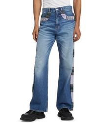 Bluemarble - Tartan-trim Bootcut Jeans - Lyst
