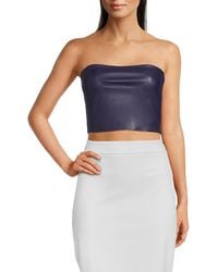 Susana Monaco - Faux Leather Cropped Tube Top - Lyst