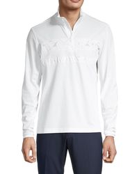 J.Lindeberg Bran Quarter-zip Golf Print Sweater - White