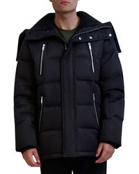 Karl Lagerfeld - Faux Shearling Wing Collar Down Jacket - Lyst