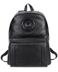 Just Cavalli - Logo Textured Leather Backpack - Lyst