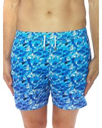 Bertigo Geometric Swim Shorts - Blue