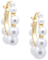 Argento Vivo - Studio 14K Goldplated & Simulated Pearl Hoop Earrings - Lyst