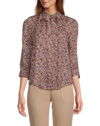 Zadig & Voltaire - Floral Bow Neck Blouse - Lyst
