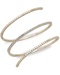 Saks Fifth Avenue 14k & White Diamond Wrap Bangle Bracelet - Metallic