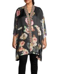 Johnny Was Women's Plus Payden Reversible Kimono - Multi Blue - Size 2x (18-20)