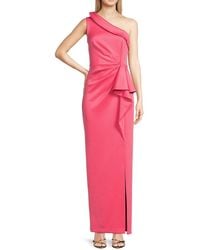 Eliza J - Draped One Shoulder Column Gown - Lyst