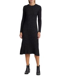 Saks Fifth Avenue - Metallic Rib-Knit Midi-Dress - Lyst
