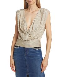 Ramy Brook - Adley Metallic Stripe Knotted Top - Lyst