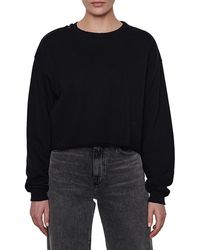 FRAME Destructed Crop Sweatshirt - Black