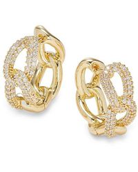 AREA STARS - Crystal Bloom 14K-Dipped & Cubic Zirconia Drop Earrings - Lyst