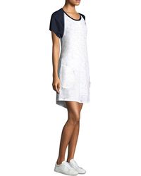 ATM Slub Jersey Baseball T-shirt Dress - White