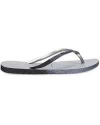 Havaianas Slim Sparkle Flip Flops - Gray