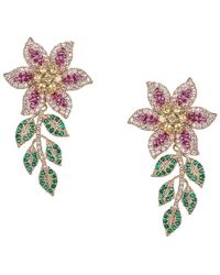 Eye Candy LA - The Luxe Collection 18k Goldplated & Cubic Zirconia Floral Drop Earrings - Lyst