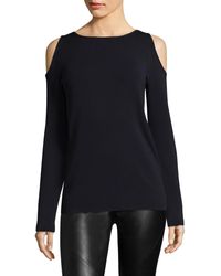 Lafayette 148 New York Cold-shoulder Wool Sweater - Green