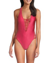 Becca - Sheen Knotted One Piece Swimsuit - Lyst