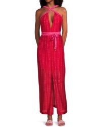 ViX - Malika Audrey Print Silk Blend Midi Cover Up Dress - Lyst