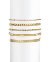 Eye Candy LA - Luxe Victoria 5-piece Goldtone Chain Bracelet Set - Lyst