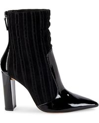 Alexandre Birman - Michel Patent Leather & Velvet Oxford Ankle Boots - Lyst