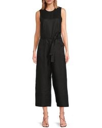 Saks Fifth Avenue - 100% Linen Cropped Jumpsuit - Lyst