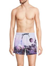 HUGO - Sunchi High Rise Print Swim Shorts - Lyst