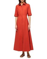 STAUD - Joan Stretch-Cotton Maxi Shirtdress - Lyst