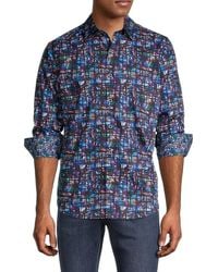 NEW Robert Graham $248 ROBINSON Abstract Geometric Cotton Classic Fit Shirt 