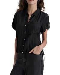 DKNY - Crinkled Drawstring Shirt - Lyst