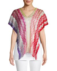 Missoni Fringe Poncho - Pink