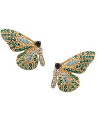 Eye Candy LA Luxe Ophie Butterfly Wing Goldtone & Cubic Zirconia Crystal Earrings - Metallic