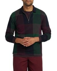 Noah - Buffalo Heringbone Quarter-Zip Polo Sweater - Lyst