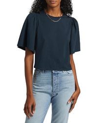 PAIGE - Sigrid Cotton Flounce-sleeve Top - Lyst