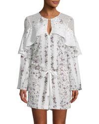 BCBGMAXAZRIA Floral Ruffled Woven Romper - Multicolor