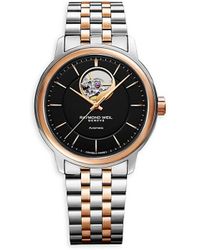 Raymond Weil - Maestro 40mm Two Tone Rose Goldplated Stainless Steel Bracelet Watch - Lyst