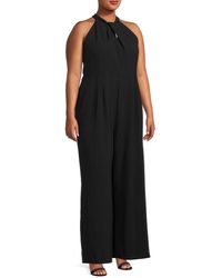 Womens Clothing Jumpsuits and rompers Full-length jumpsuits and rompers Julia Jordan Synthetic Halter Jumpsuit in Black Save 42% 