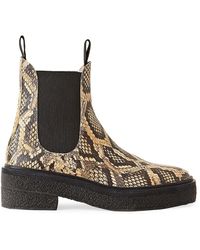 snakeskin platform boots