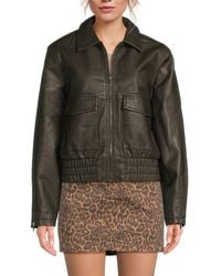 Noisy May - Geena Faux Leather Zip Jacket - Lyst