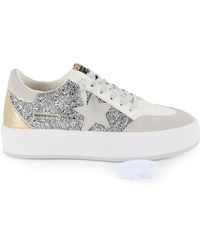 Vintage Havana - Sandy Leather & Faux Leather Embroidered Sneakers - Lyst
